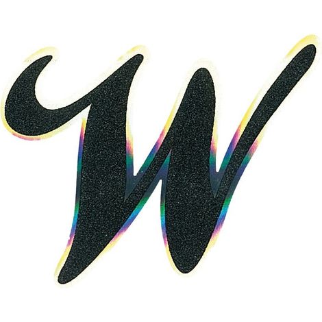 Adesivo Monogramma Lettera W, Nero Metallescente (1/2)