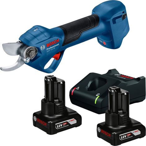 Bosch GGP 12V-25 Forbice da giardino a batteria 12 V 25 mm Brushless + 2x batteria 6,0 Ah + caricabatterie