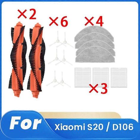 Lot de 15 pièces pour robot aspirateur S20 / D106 : accessoires, pièces de rechange, brosse principale, filtre de nettoyage. (1/5)