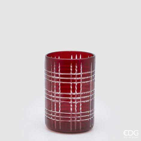 EDG Vaso Tartan Cilindro Rosso H 20 cm (1/3)