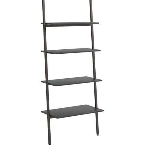 Maison Exclusive - Leiterregal mit 4 Böden Schwarz 64x34x150,5 cm (1/5)