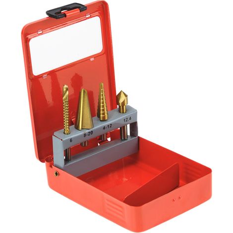 Bohrer Entgratersatz 4 teilig Fräsbohrer Stufenbohrer Schälbohrer Senker (1/4)