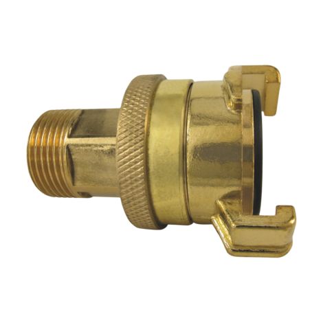 AquaCraft Schlauchkupplung 1 Zoll AG 1001000046 mit Außengewinde & Konter-mutter messing, (außen ca.33mm)