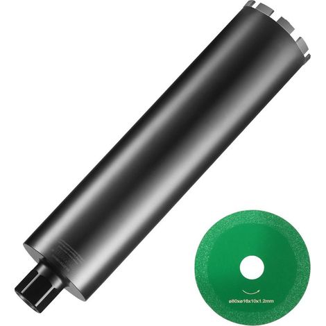 Couronne Diamantée 108 mm Foret Carotteuse Béton Humide Soudée au Laser Profondeur 355 mm Filetage 1-1/4"-7 (1/5)