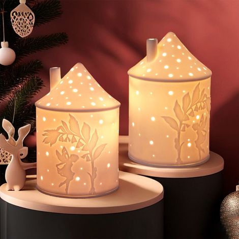 Chandelier À Bougies En Céramique - Support Pour Bougie Parfumée En Forme De Château - Décoration Intérieure Salon Chambre Bureau - 1 Pièce (1/5)