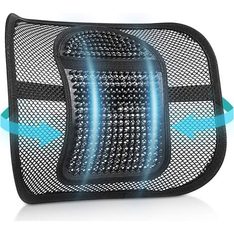 Coussin Lombaire - Maille Aérée - Support Ergonomique pour Chaise Bureau Maison Voiture - Soulagement Douleur Dos - 1 Pièce (1/5)