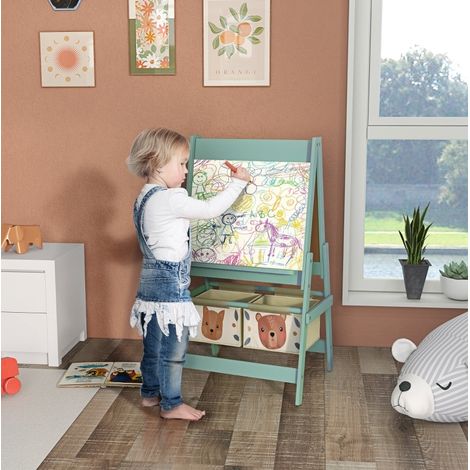Lavagna per bambini 3 in 1 con carta, lavagna nera e bianca, verde DESVIAE (1/5)