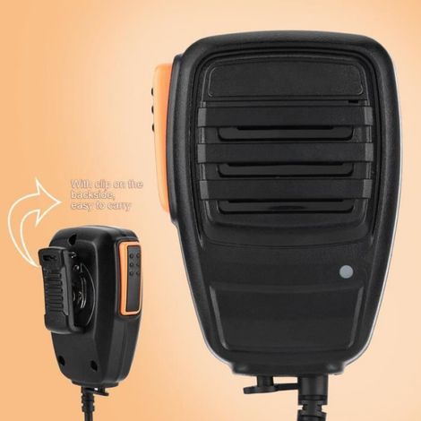 Micro Haut-Parleur Talkie-Walkie 2 Broches - Compatible Kenwood Quansheng Baofeng UV5R 888S - Noir - 7.5 x 5.5 x 2.5 cm - 1 Pièce (1/4)