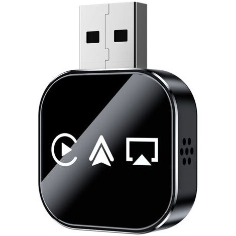 Adaptateur sans fil CarPlay Mirror Link 3-en-1 mis à jour en 2026, compatible avec les iPhones, les téléphones Apple et les appareils Android, avec connexion à AquaForge. (1/2)