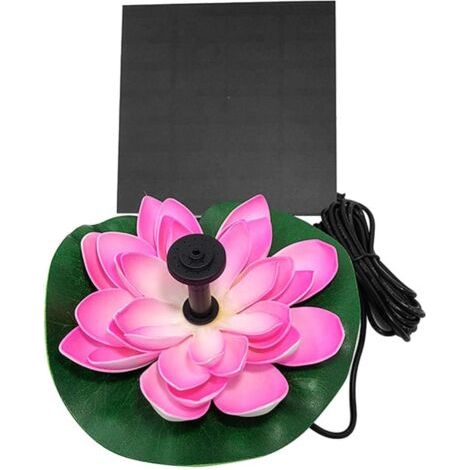 Pompe de bassin solaire Lotus - Fontaine flottante - Nénuphar - Pompe solaire - Pompe à eau pour étang de jardin, piscine, paysage - Décoration (1/5)