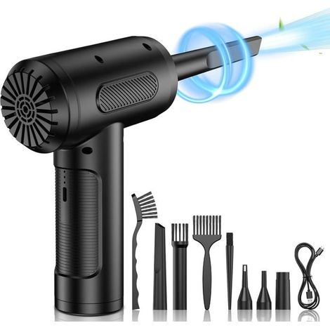 Kaelt - Soufflette Air Comprimé, 3 Vitesses 91 000 tr/min Bombe Air Sec Souffleur PC, Depoussierant Ordinateur Rechargeable par USB (1/5)