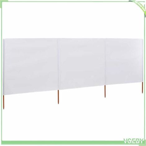 Paravent 3 panneaux - FAFEICY - Modèle 47140 - Tissu non-tissé - 400 x 80 cm - Blanc sable (1/5)