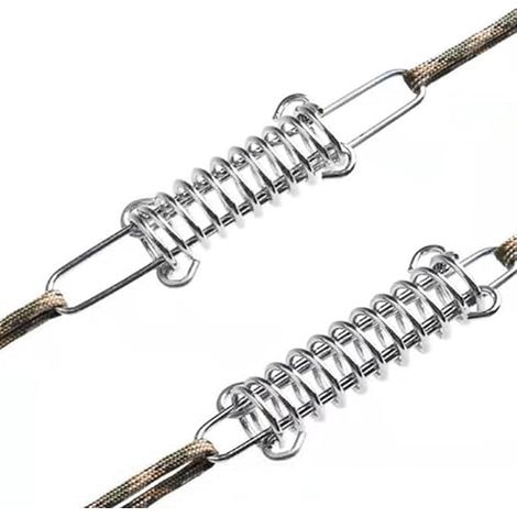 Boucle de Ressorts Tension de Tente, Ressort Boucle Corde Tente de Camping Crochet Tendeur à Ressort avec Mousquetons pour Auvents, Accessoires de Camping(Rouge) (1/4)