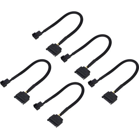 5 Pièces Câble Adaptateur Alimentation Ventilateur SATA 15 Broches vers 4 Broches 22AWG (1/5)