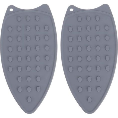 2-Piece Silicone Iron Rest Cushion, Heat-Resistant Iron Rest Cushion for Ironing Board and Steam Iron (Grey) (1/5)