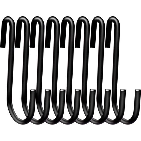 Un ensemble de 24 crochets en S robustes de 7,6 cm (3 pouces) pour supports à casseroles (noirs) (1/5)