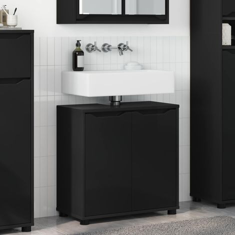 vidaXL Armario para lavabo de baño Negro 60 x 30 x 60 cm (1/5)