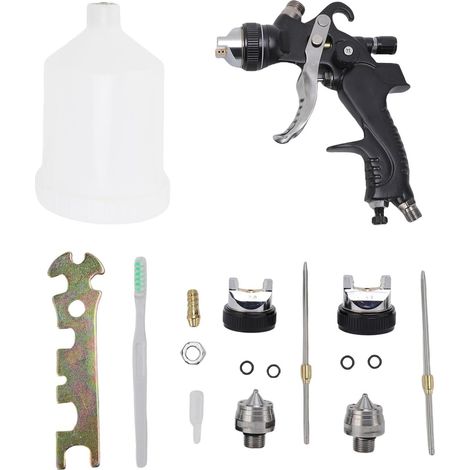 Pistolet Pulvérisateur Hvlp, Pistolet Pulvérisateur à Air Réglable de 600 ML avec Buse de 1,4, 1,7 et 2 Mm et Poignée Ergonomique, pour Meubles, Murs Intérieurs, Voitures (1/5)