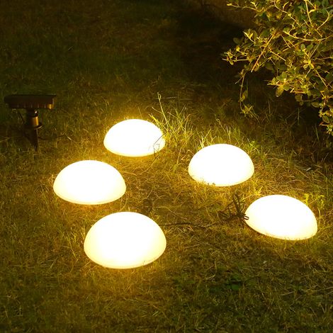 Fünf-Halbkugel-Solarleuchten für Park, Villa und Landschaftsgestaltung, dekorative Rasenleuchten, LED-Bodenbeleuchtung für den Garten (Fünf-Halbkugel-Lampe [warmes Licht]) (1/5)
