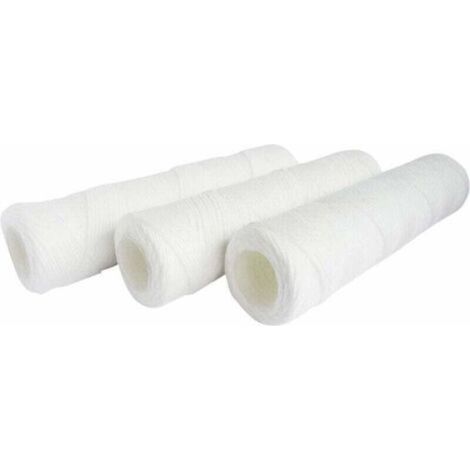 Lot de 3 Cartouches Filtrantes Spiralées pour Filtre à Eau - Filtration des Sédiments jusqu'à 25 Microns - Taille Universelle