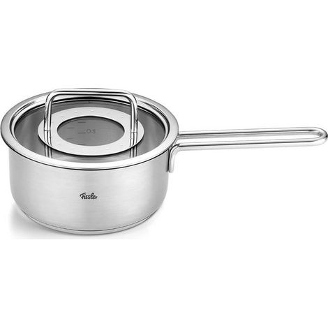 Fissler 086-155-16-000-0 Pure Collection Casseruola Acciaio Inox 16 cm 1,4 l Coperchio Vetro Induzione colore Acciaio Satinato