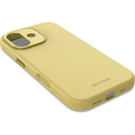 Funda trasera de silicona antimicrobiana Decoded - Funda protectora de silicona compatible con MagSafe para iPhone 17 (amarillo (1/5)