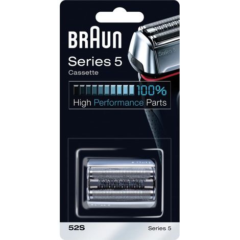 Tête de rasoir de rechange Braun 52S – Compatible avec rasoirs Séries 5 – Performance optimale tous les 18 mois – Argentée