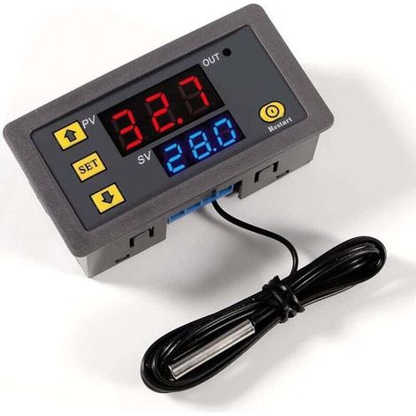 YMYNY 1 Pièce W3230 AC 110V-220V Régulateur de température numérique, interrupteur de commande de thermostat à affichage numérique 20A avec sonde de capteurs NTC 10K (1/4)