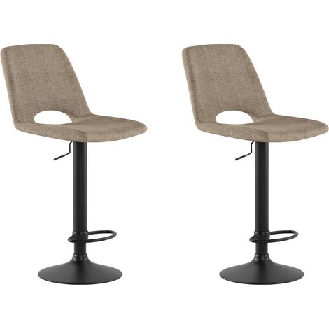 Set 2 Sgabelli Alex 45x52x88,5/103,5 cm con Alzata a GAS in Tessuto Easy-Clean Beige (1/5)