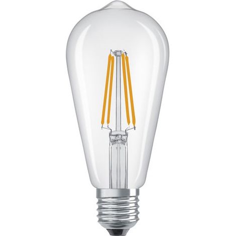 OSRAM Lampe LED  Star Edison ST64 60 Filament, 2700 K blanc chaud, 5,9 W, E27, transparente, 806 lm, 15 000 h, pour suspensions, look vintage, décorative (1/2)