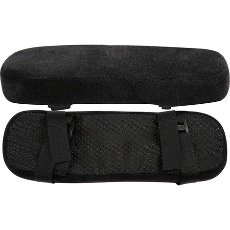 2 housses d'accoudoirs de chaise de bureau (noires) (1/5)