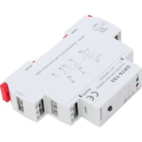 Relais temporisé, boîtier ABS ignifugé, relais auxiliaire avec indicateur LED pour circuit AC/DC 24-240 V (1/5)