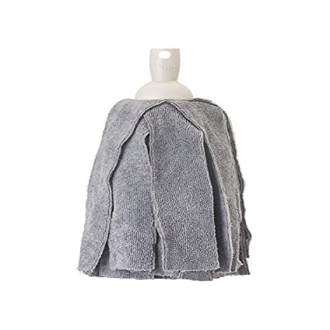 Vigar - Ricambio per mocio - Filettatura universale - 10 x 10 x 15 cm - Microfibra lavabile - Massimo assorbimento - per tutti i tipi di pavimenti - Grigio (1/4)