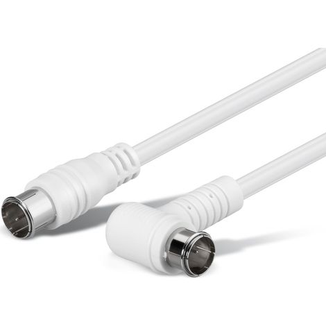 S-IMPULS SAT-Antennenanschlusskabel, 2x F-Quick-Stecker, weiß, 3,5 m,100dB, gewinkelt