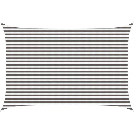 Sunshade Sail Light Grey and White 3 x 4 m HDPE vidaXL