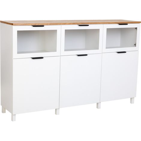 Aparador de madera blanco 180x42x114h cm (1/5)