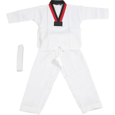 Uniforme de Taekwondo Enfant avec Ceinture - Polycoton Respirant et Doux pour l'Entraînement d'Arts Martiaux - Garçons et Filles (1/5)
