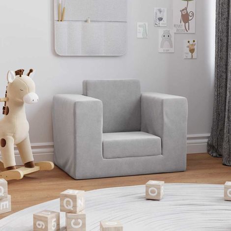 Canapé-lit，Canapé convertible pour enfants Gris clair Peluche douce CFW70637 (1/5)
