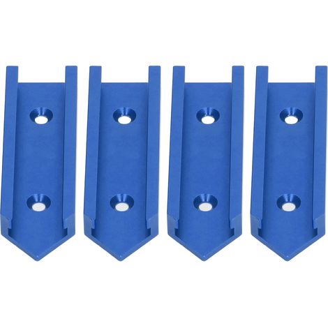 Lot de 4 connecteurs en T en alliage d'aluminium, longueur 100 mm, largeur 30 mm, universels pour le travail du bois, bleus.