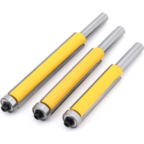 Fraise De Copiage - Fraise À Rainurer À Roulement Supérieur - Tige 8 mm - Diamètre De Coupe 12 7 mm - Longueurs 50 8 63 5 Et 76 2 mm - Lot De 3