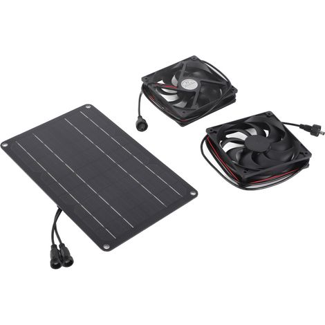 Kit de ventilateur solaire 15 W 12 V avec câble de 1,5 m (4,9 pi) pour fenêtre, idéal pour les petites serres, poulaillers et abris pour animaux (1 ventilateur inclus). (1/5)