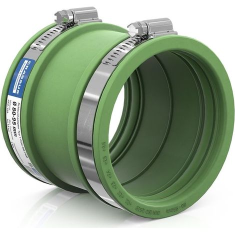 CR Schlauchadapter Typ 1 CDC 095 FKM (80-95mm), bis 0,6 bar, FKM / V2A