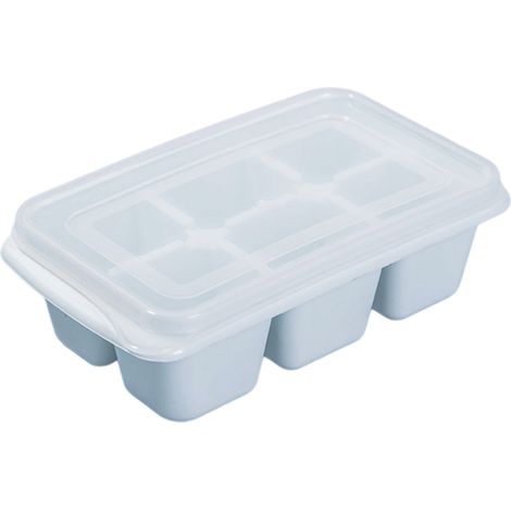 2 bandejas para cubitos de hielo con tapa, apilables, flexibles, de polietileno, para congelador y cocina. (1/5)
