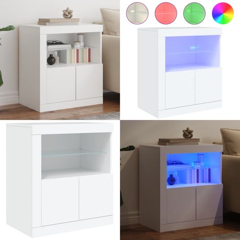 Sideboard mit LED-Beleuchtung Weiß 60,5x37x67 cm - Sideboard - Wohnzimmermöbel - TV-Schreibtisch - Regal - Weißer Sideboard - Home & Living