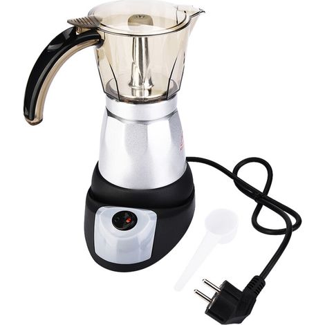 Large Capacity Electric Moka Pot, Espresso Maker, Coffee Percolator, Safe and Sturdy Aluminum Alloy, Easy and Comfortable Handle, EU Plug, 150ml (300ml) (1/5)