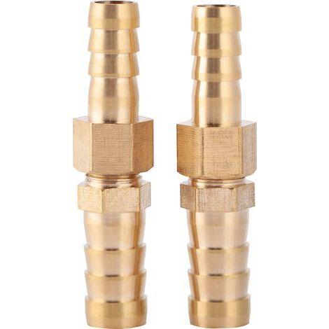 Brass Fitting Hose Barb Tail Reducer Reducing Plug Connector (8mm-12mm 2pcs)
