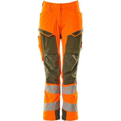 Mascot Damen-Hose mit Knietaschen 19078-511-1433 Gr. 76C48 hi-vis orange/moosgrün (1/4)