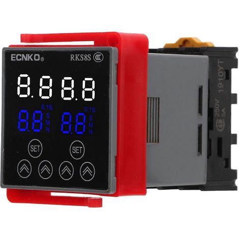 Zeitrelais mit LCD-Anzeige, multifunktionales, flammhemmendes PP-Gehäuse, Verzögerungstimer für Automatisierungsanlagen