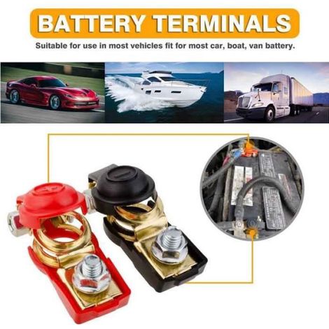 Connecteurs de Batterie - Non spécifié - 2 Paire - Serrage Rapide - Positive et Négative - Haute Qualité (1/4)