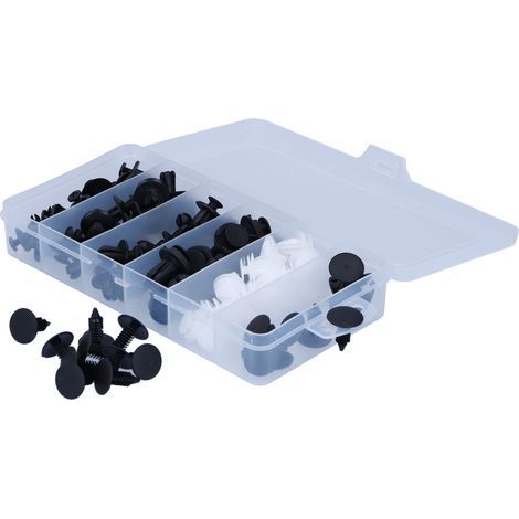100pcs clips auto ABS pour carrosserie - set fixation boulons 6 tailles pour panneau, pare-chocs, capot (1/5)